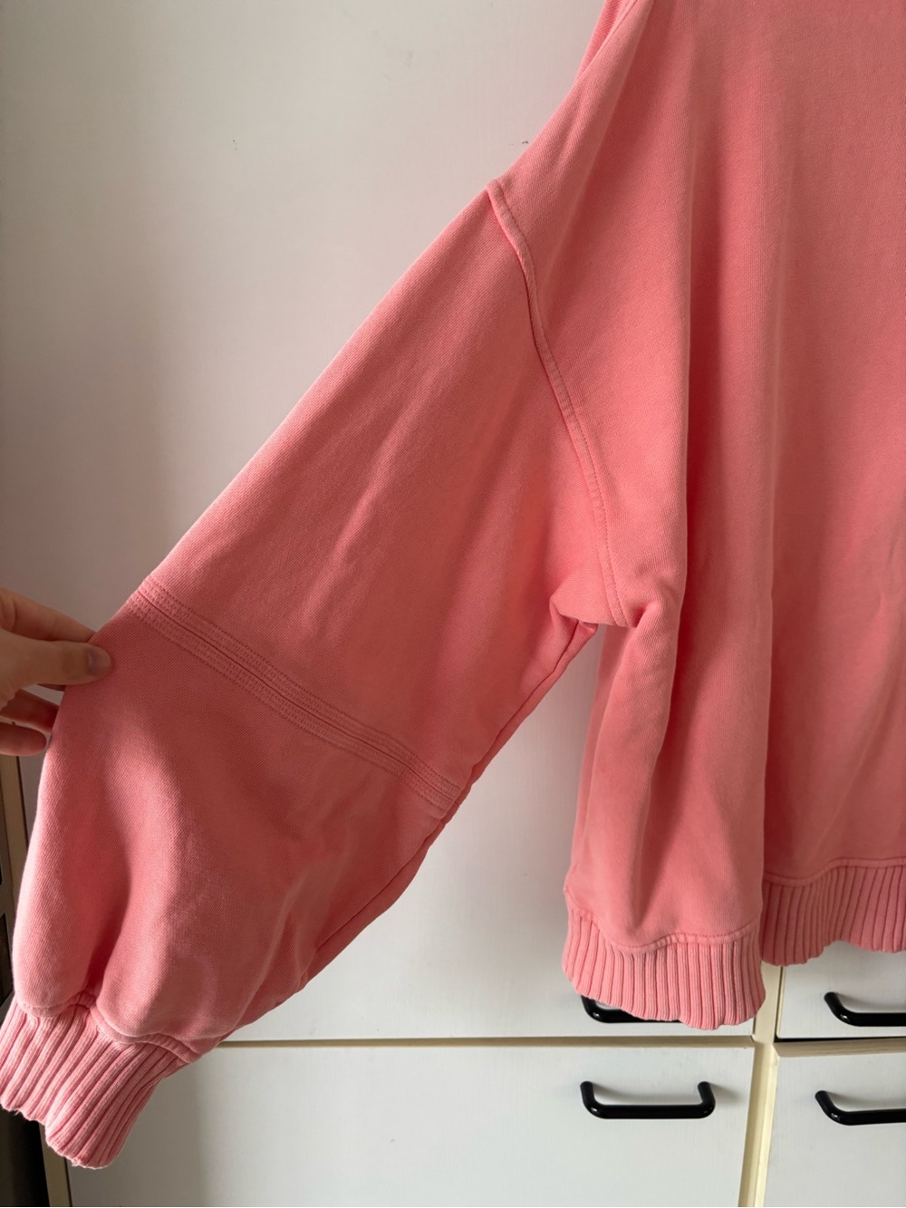 Aerie Pink Oversized Quarter Zip Sweatshirt XL Cozy Lounge Pullover Soft Girl - Picture 3 of 12